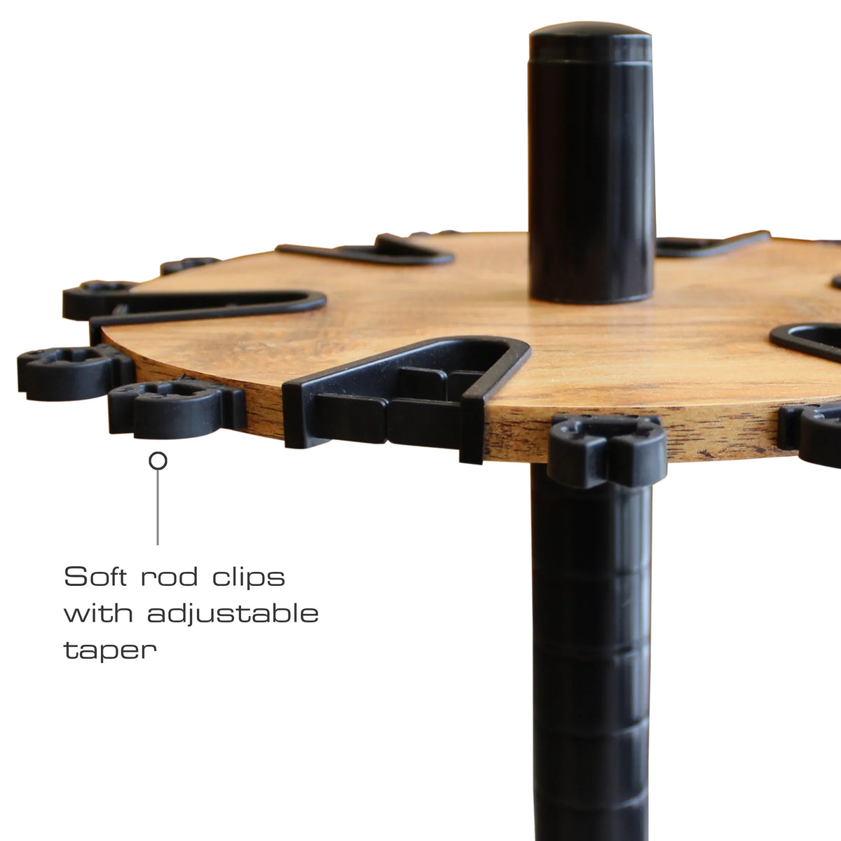Rush Creek Creations 24 Round Fishing Rod/Pole Storage Floor Rack American Cherry Finish - Features Free 6" Extension Post - No Tool Assembly