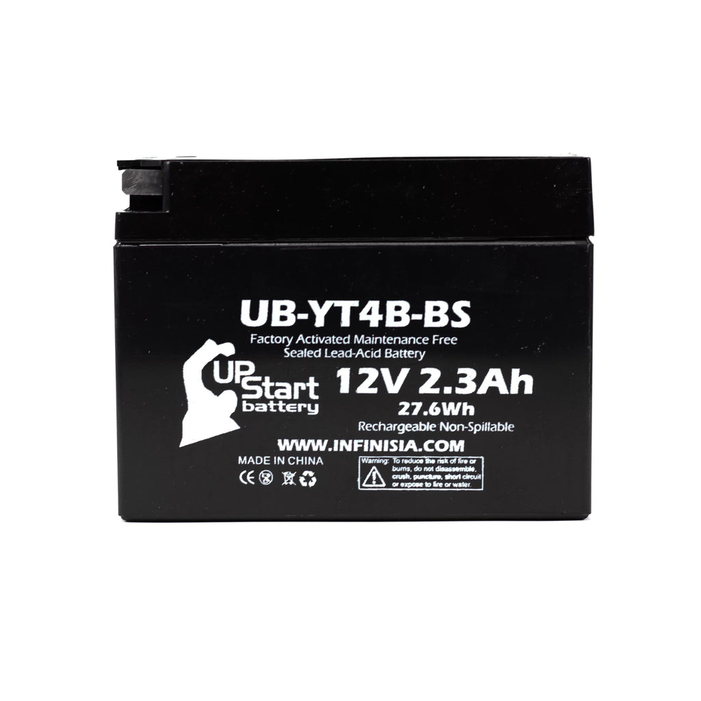5-Pack UpStart Battery Replacement for 2005 Yamaha SR400 400CC Factory Activated, Maintenance Free, Motorcycle Battery - 12V, 2.3Ah, UB-YT4B-BS