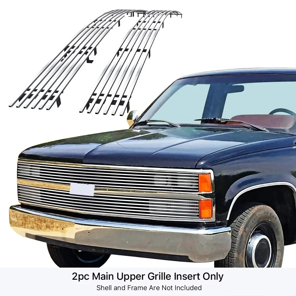 APS Premium Stainless Steel Chrome 8x6 Billet Grille Compatible with Chevy Blazer Suburban 1992-1993 & 88-93 C K Pickup Main Upper N19-S54258C