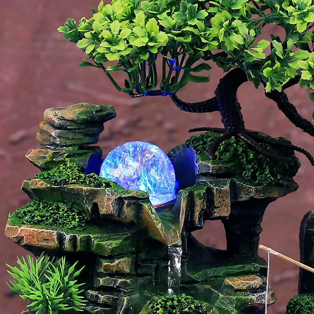 Miumaeov Ornament Rockery Fountain Fluid Fengshui Desktop Zen Decor