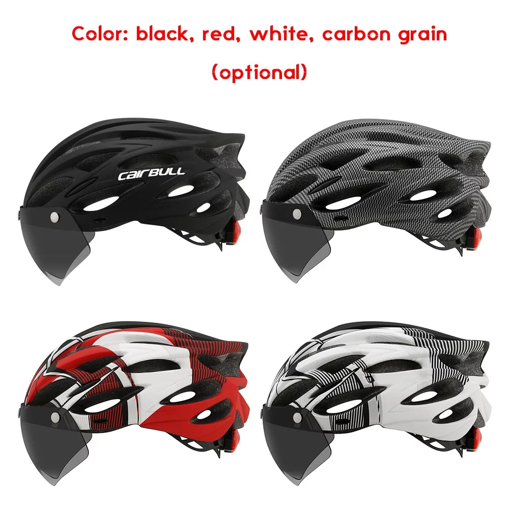 Nebublu Road Mountain Bike Riding Helmet with Lens and Brim - Stay Visible and Protected on the Road!