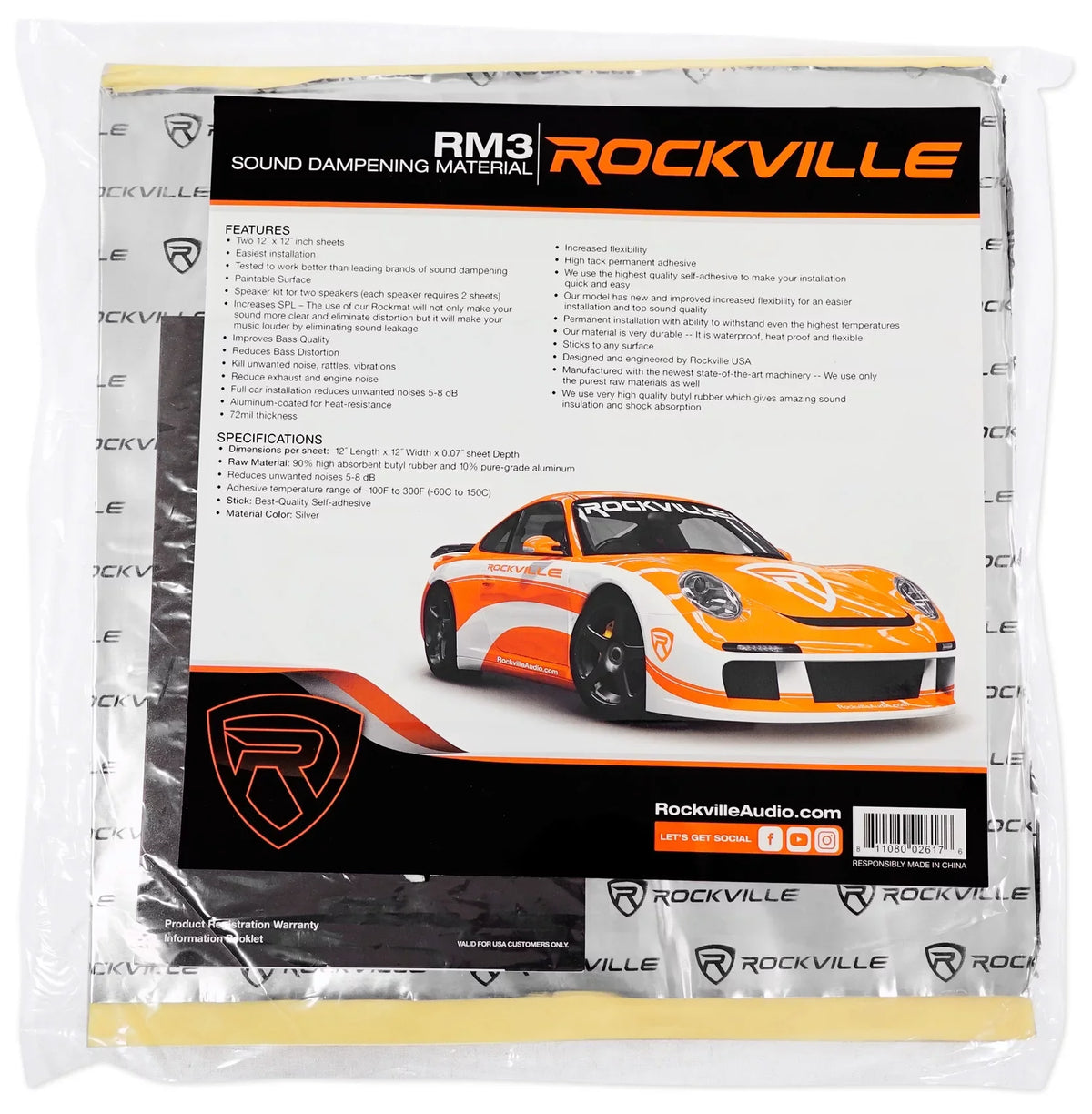 (2) Polk Audio DB522 5.25" 600w Car Audio ATV/Motorcycle/Boat Speakers + Rockmat
