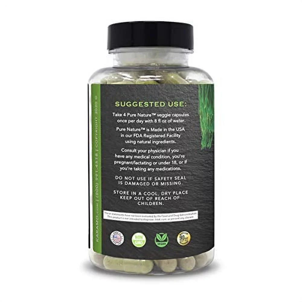 KaraMD Pure Nature | Dr Formulated Greens, Fruit & Vegetable Whole Food Health Supplement | Vitamins, Fiber & Antioxidant Superfood Nutrition | Natural Energy, Digestion & Immunity Boost, 120 Capsules