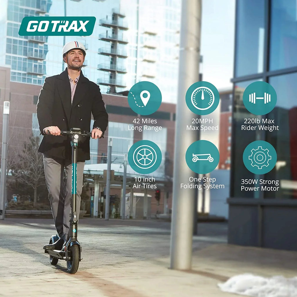 GOTRAX GMAX Electric Scooter for Adults, 10" Honeycamb Tire, Max 42 mile & 20 mph by 500W Motor, Folding Electric Scooter for Commute