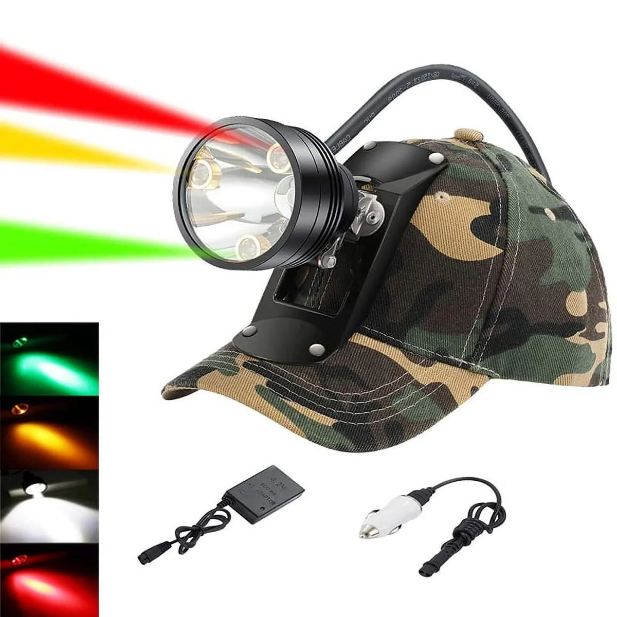 Head Hunting Lights Headlamp for Coyotes Hog Predators Rechargeable & Liquid With 6 Lighting Modes 4 Powerful LEDs Perfectly for Hiking Camping Fishing Night Working