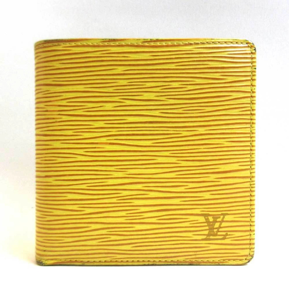 Pre-Owned Louis Vuitton Wallet Portobier Cult Credit Mini Folded Tassili Yellow Square Ladies Epi M63549 (Good)