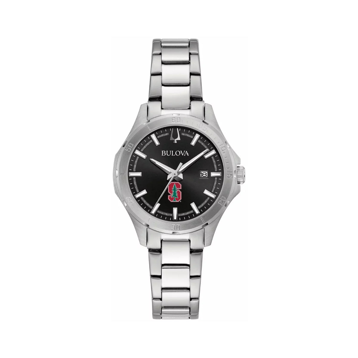 Women's Bulova Black Stanford Cardinal Stainless Steel Classic Sport Watch