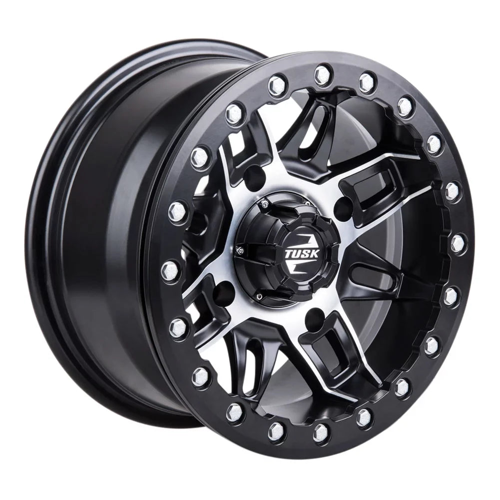 4/137 Tusk Wasatch Beadlock Wheel 15x7 5.0 + 2.0 Machined/Black For CAN-AM Defender HD10 Pro Lone Star 2021-2022