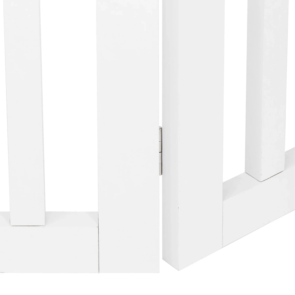 ZENY 4 Panels Foldable Pet Gate Entryway Dog Fence MDF Frame with 8 Protectors, White