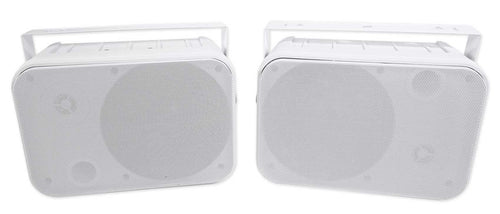2) Rockville HP65S-8 6.5" Outdoor Patio Backyard Garden Speakers+Swivel Brackets