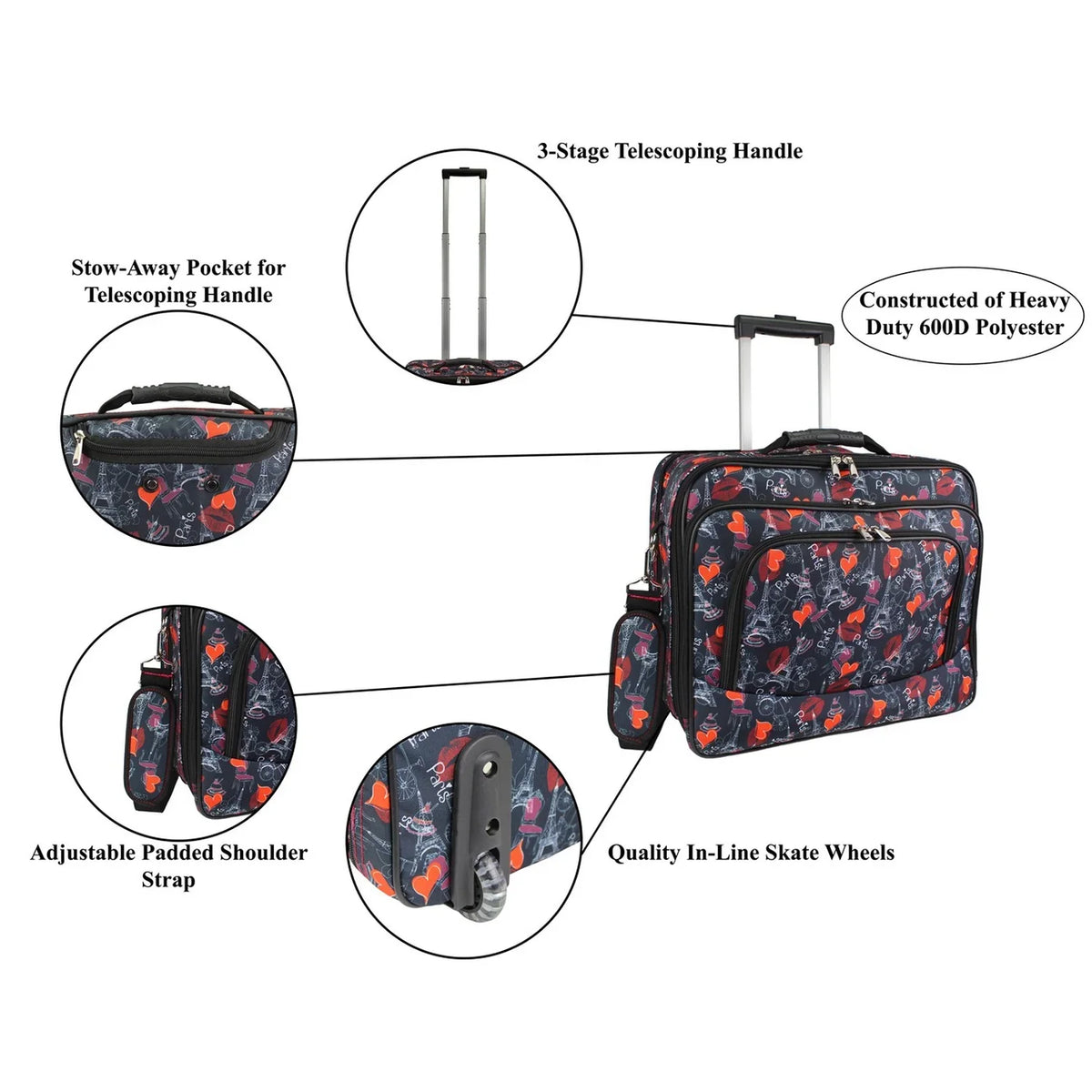 World Traveler Rolling 17-inch Notebook Case